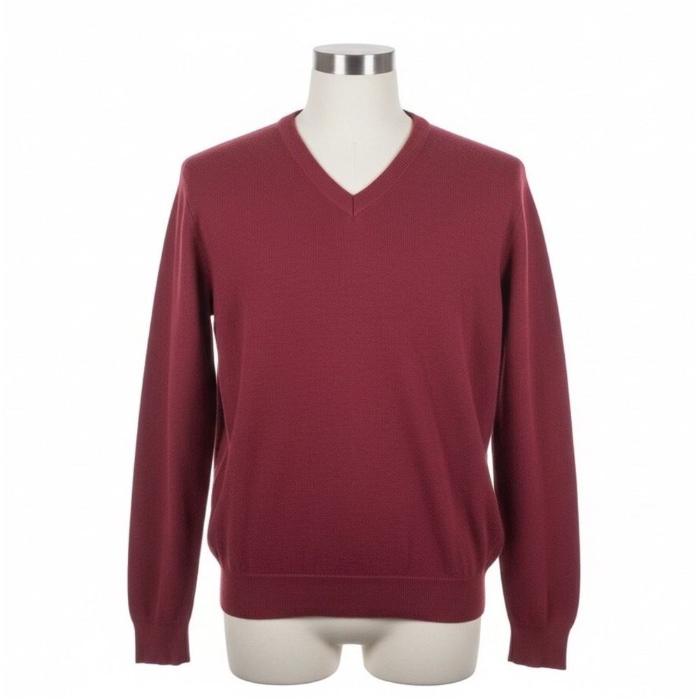 Jantzen Cardigan Sweater V‎ Neck Knitwear Casual Red Large Vintage USA Made